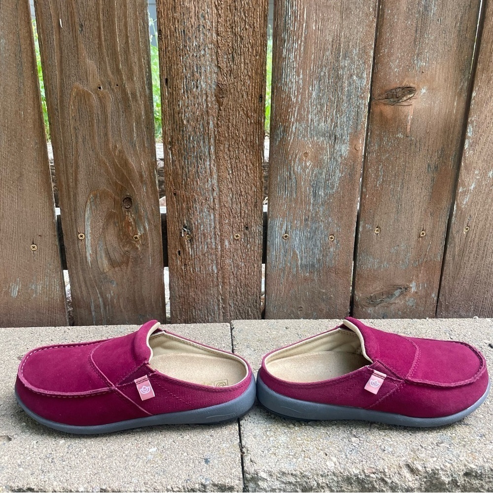 SPENCO Women’s Burgundy Slip-On Clogs Moccasin Loafer Slipper Size 5.5 - Picture 10 of 10